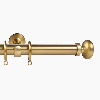 Arno Single Decorative Curtain Rod with Rings - White | TWOPAGES