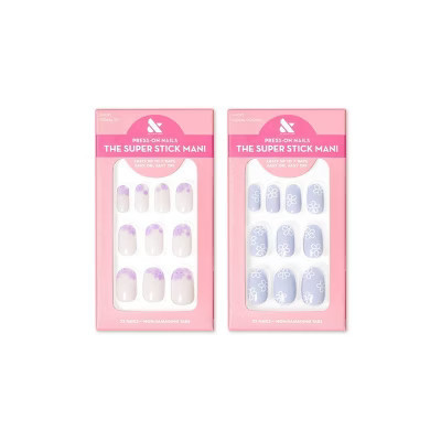 Olive & June Press-On Nails - Floral Pack - Floral Tip/Floral Doodle - 64ct/2pk | Target