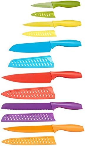 Amazon Basics 12-Piece Colored Kitchen Knife Set | Amazon (US)