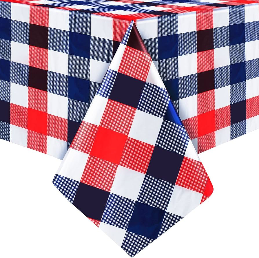 Boao 3 Pcs 4th of July Table Cloth Patriotic Red White and Blue Tablecloth Independence Day Decor... | Amazon (US)