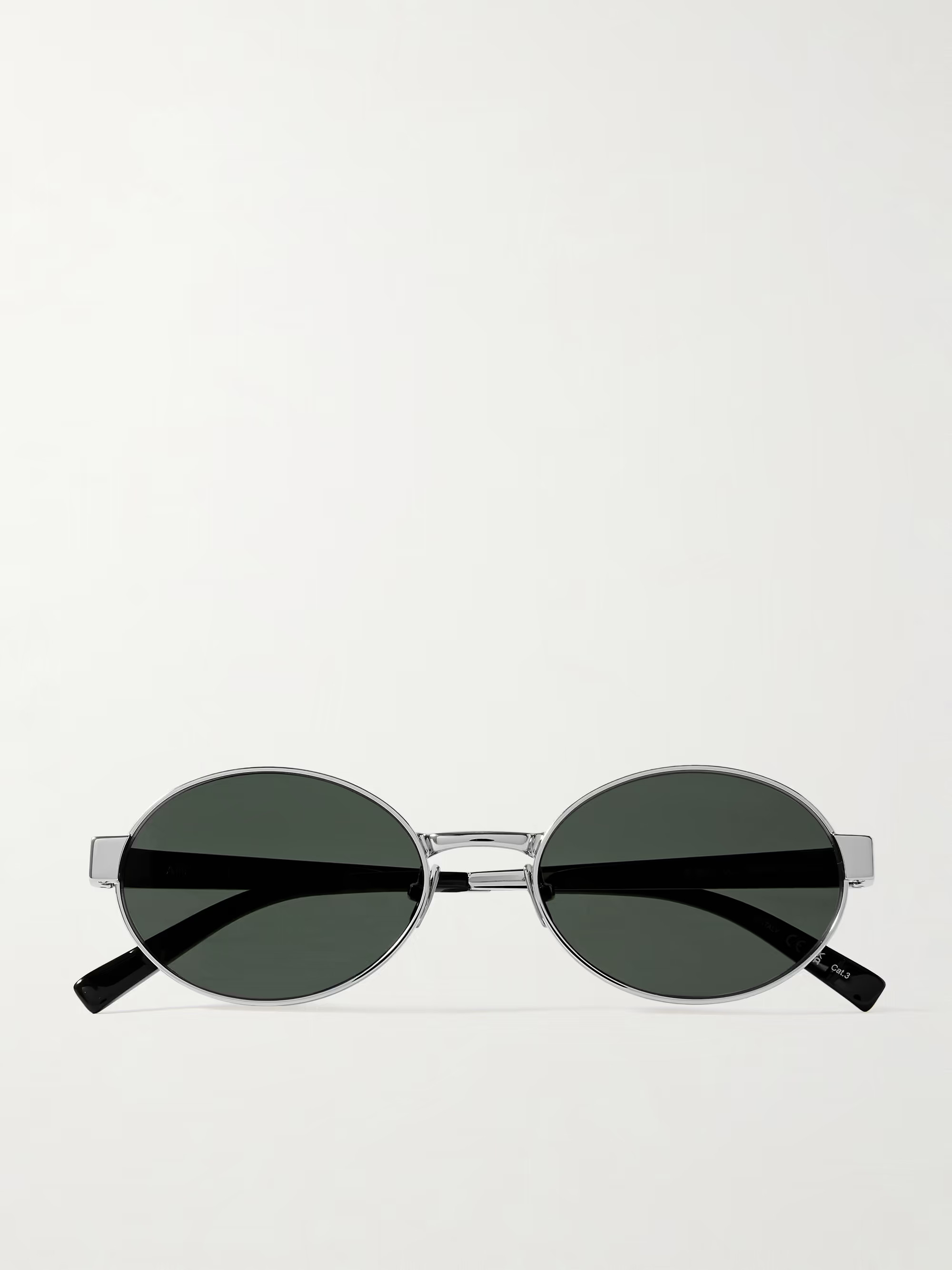 Oval-frame silver-tone sunglasses | NET-A-PORTER (UK & EU)