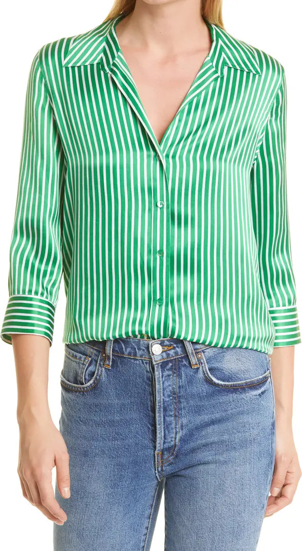 L'AGENCE Dani Stripe Silk Blouse | Nordstrom | Nordstrom