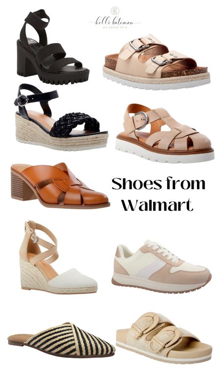 Trending shoes from Walmart. Sandals, wedges, platform heels, sneakers. 

#LTKFind #LTKSeasonal #LTKshoecrush