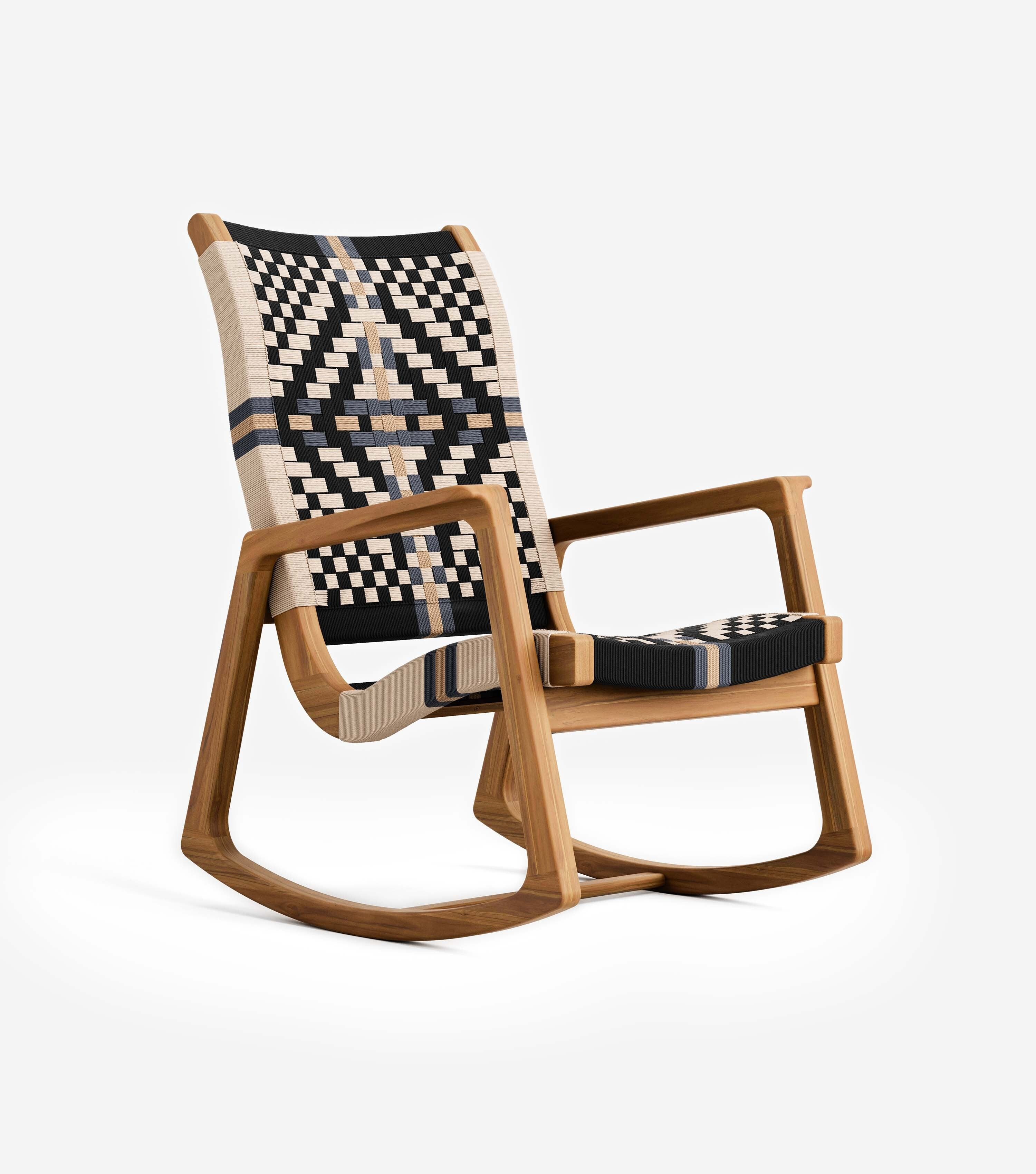 Arenal Outdoor Rocking Chair Woven Colonial Cord | Forever Furniture by MasayaCo | Masaya Co