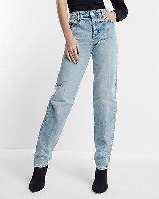 Mid Rise Light Wash Baggy Tapered Jeans | Express