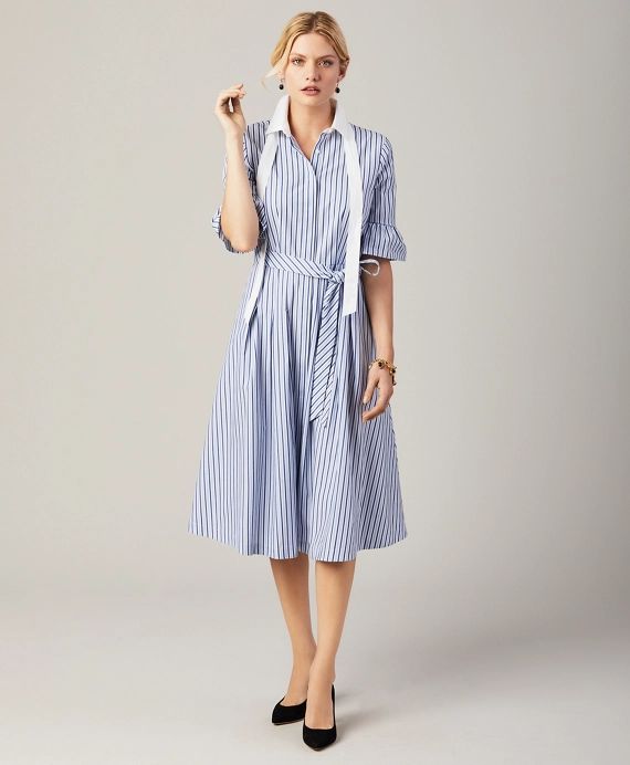Striped Bell-Sleeve Shirt Dress | Brooks Brothers