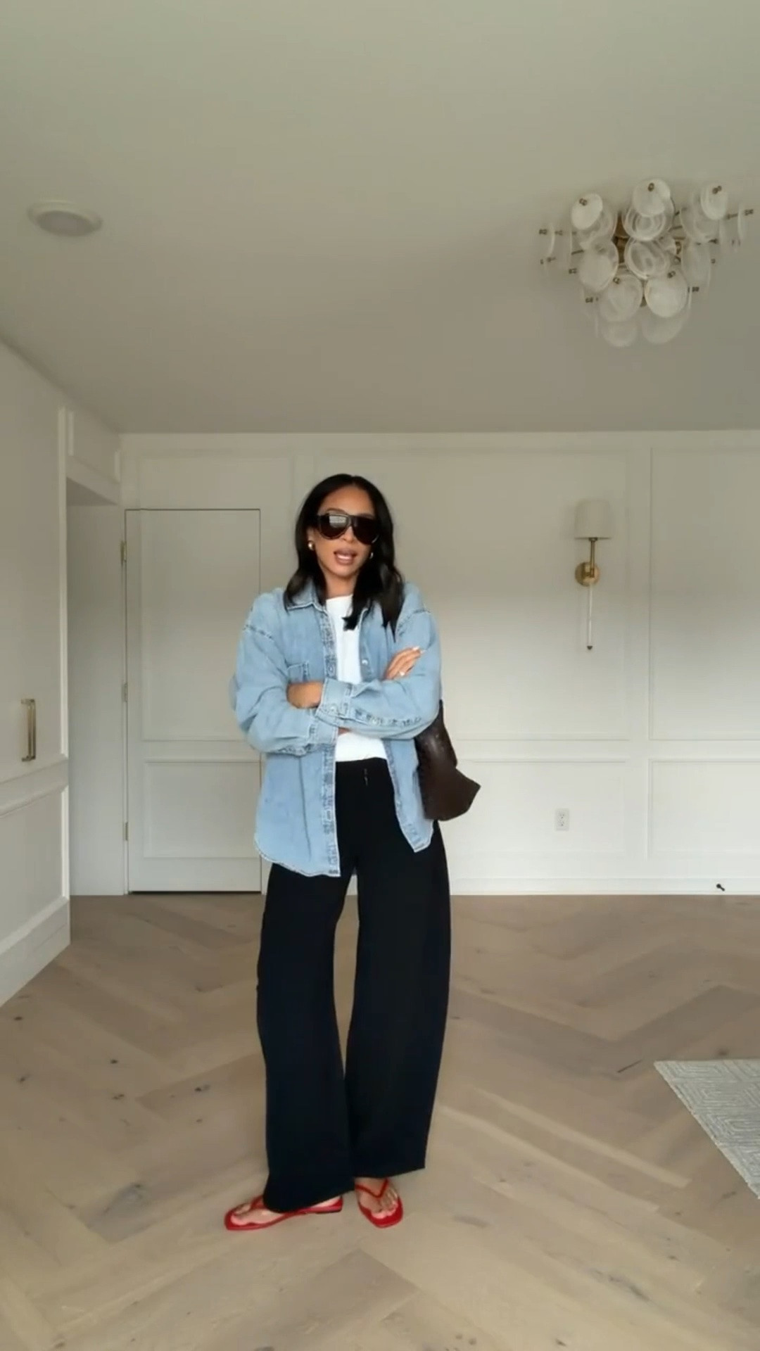 Casual summer outfit! These barrel pants can easily be dressed up or down. Paired with my favorite white tee and denim shirt - must have closet staples! Wearing size S white tee, size S denim shirt (color: 7 yrs pctr ths bleu) and size 6 pants 

chic summer outfit, barrel pants, summer fashion, casual outfit, travel outfit, airport outfit, lunch outfit, errands outfit, weekend outfit, back to school outfits, teacher outfits, business casual workwear

#LTKSaleAlert #LTKSeasonal #LTKmomlife