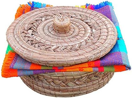 Mexican Handwoven Tortilla Basket & Handloomed Tortilla Cloth Warmer Keeper Bundle 100%, Tortilla... | Amazon (US)