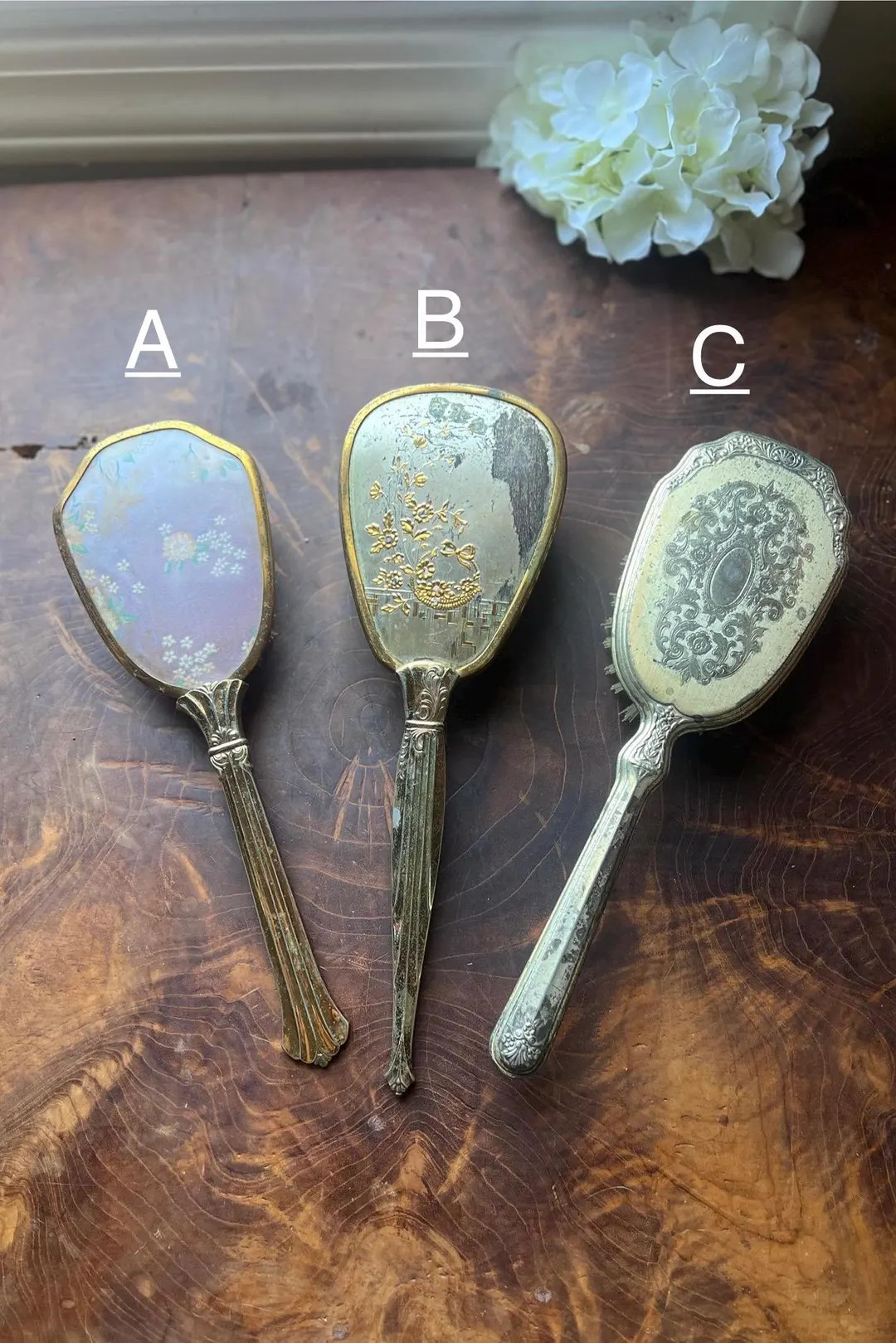 Vintage Vanity Hair Brush Collection | Ornate Silver Plated & Decorative Brushes | Boudoir Dresse... | Etsy (US)