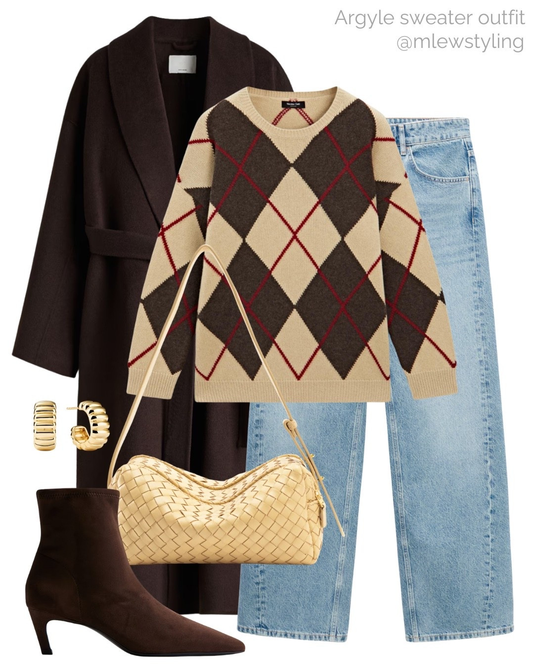Fall outfit with an argyle sweater and barrel leg jeans 🤎

Tags: brown wool coat, butter yellow Elleme bag, massimo dutti knit, mango mid rise jeans, brown ankle boots, autumn outift, casual workwear, everyday outfit 

#LTKItBag #LTKWorkwear #LTKShoeCrush