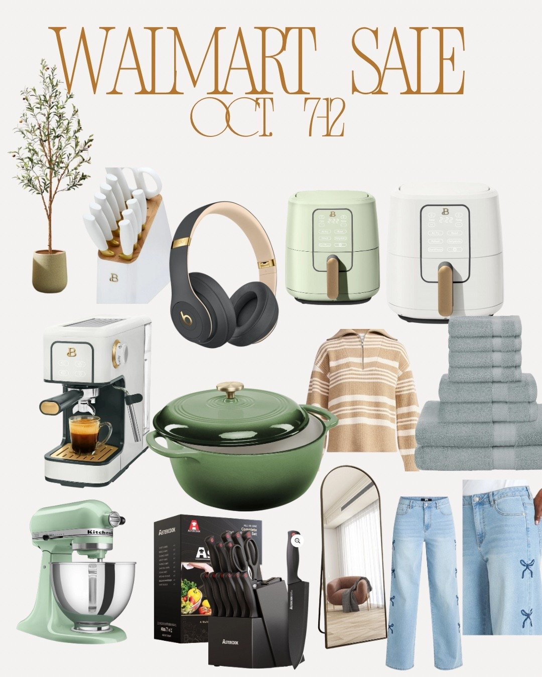 WALMART SALE OCT 7-12! 
Huge savings on top-rated Walmart finds! Perfect for early Christmas shopping! From kitchen essentials like the Drew Barrymore air fryer, espresso machine & knife set to cozy sweaters, designer jeans, and home must-haves — everything you need for gifting or upgrading your space is on sale now!
Don’t miss these limited-time Walmart deals, holiday gift ideas, and budget-friendly home + fashion finds! 

#LTKFindsUnder100 #LTKSaleAlert #LTKFindsUnder50