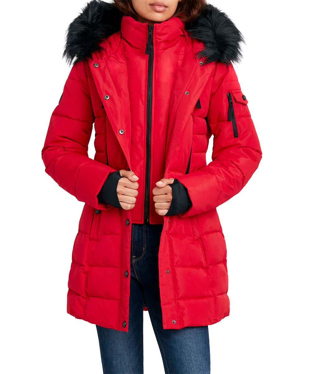 Nautica Women's Anoraks & Parkas Nautica - Nautica Red Mist Puffer Coat - Women | Zulily