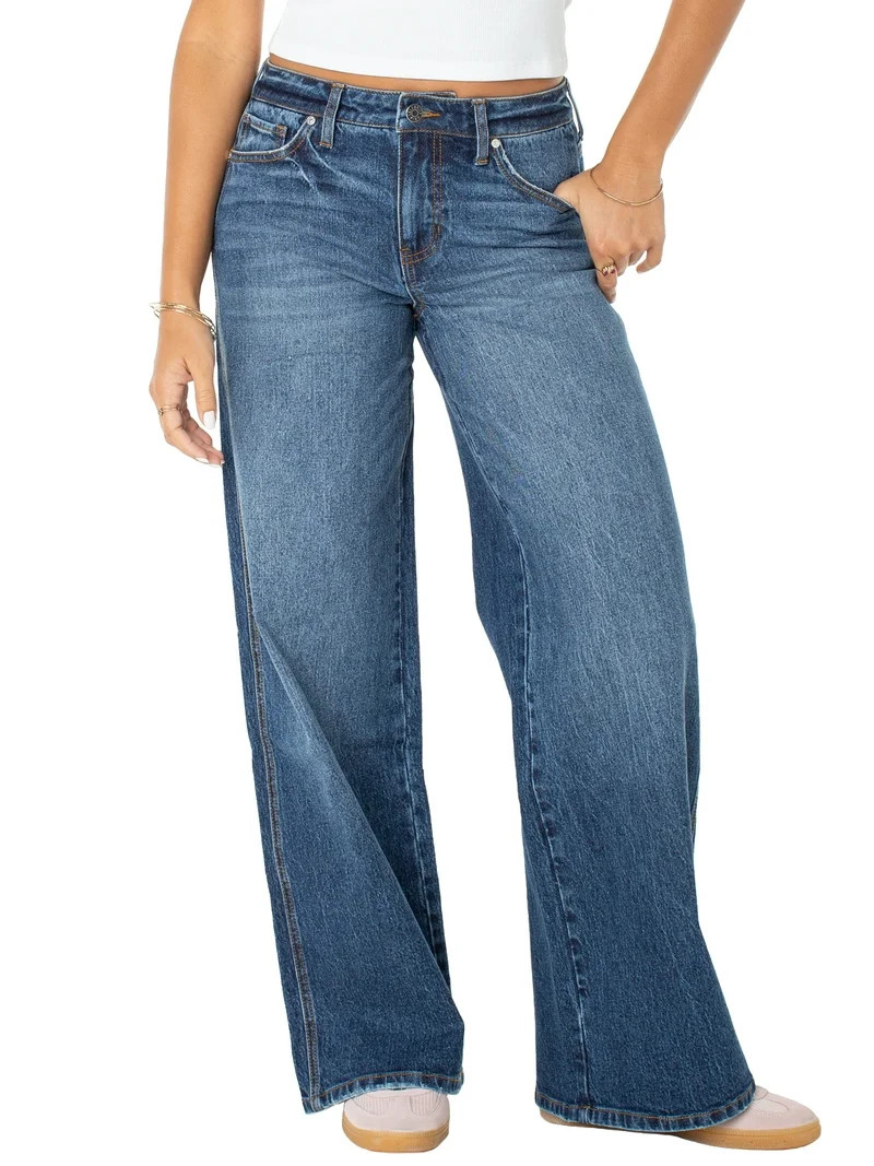 Celebrity Pink Women's and Women's Plus Baggy Wide Leg Jeans, Sizes 1-26 | Walmart (US)