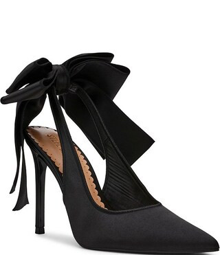 Teacup Satin Bow Detail Slingback Stiletto Pumps | Dillard's