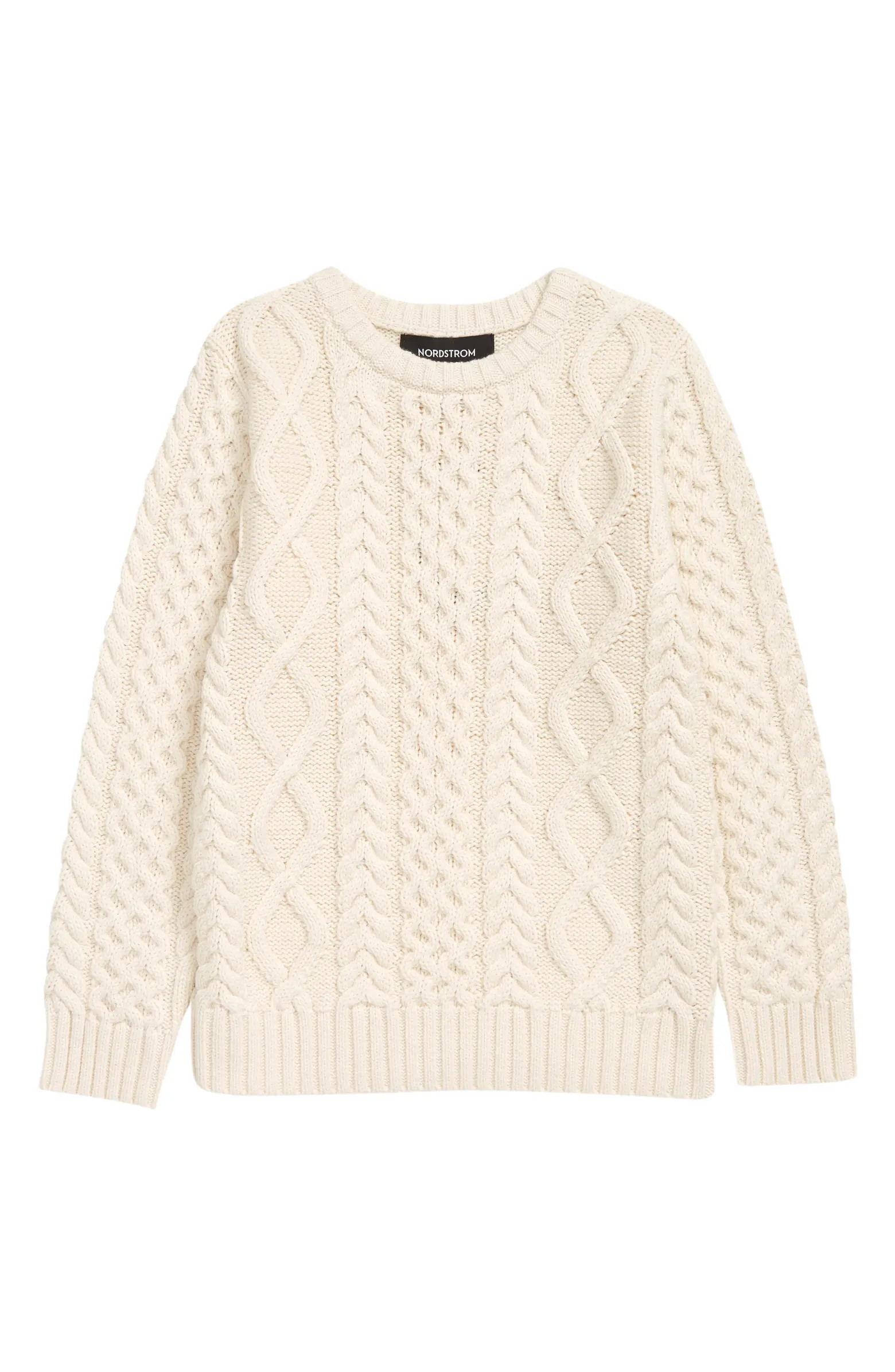 Kids' Cable Cotton Blend Sweater | Nordstrom