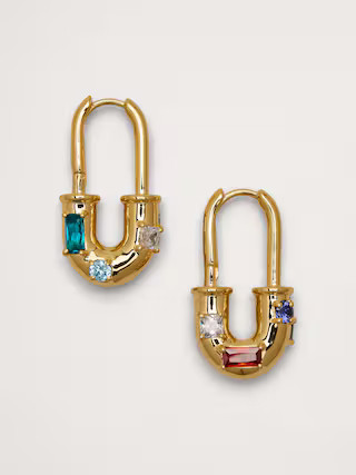Rhinestone Lock Earrings | Banana Republic (US)