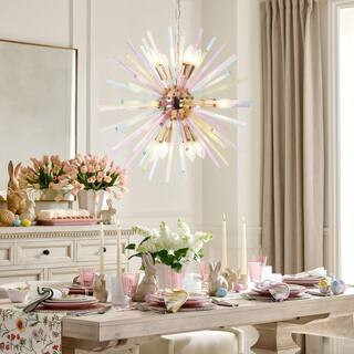 RRTYO Reback 12-Light Modern Sputnik Starburst Pendant Firework Rainbow Sphere Chandelier for Liv... | The Home Depot