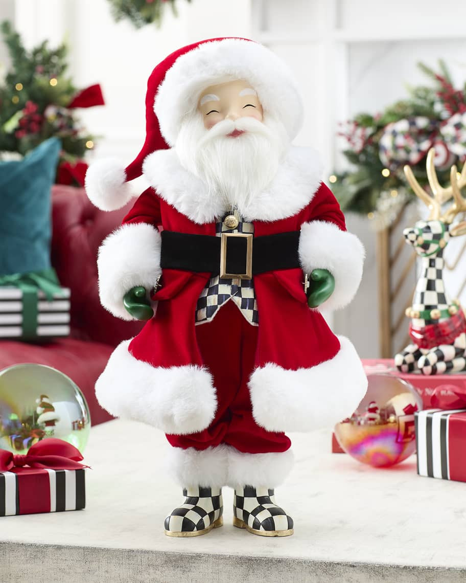 MacKenzie-Childs Nick's Pick Holly Jolly Fabric Santa, 8" | Neiman Marcus