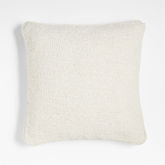 Arctic Ivory Organic Soft Boucle 20"x20" Throw Pillow with Feather Insert | Crate & Barrel | Crate & Barrel