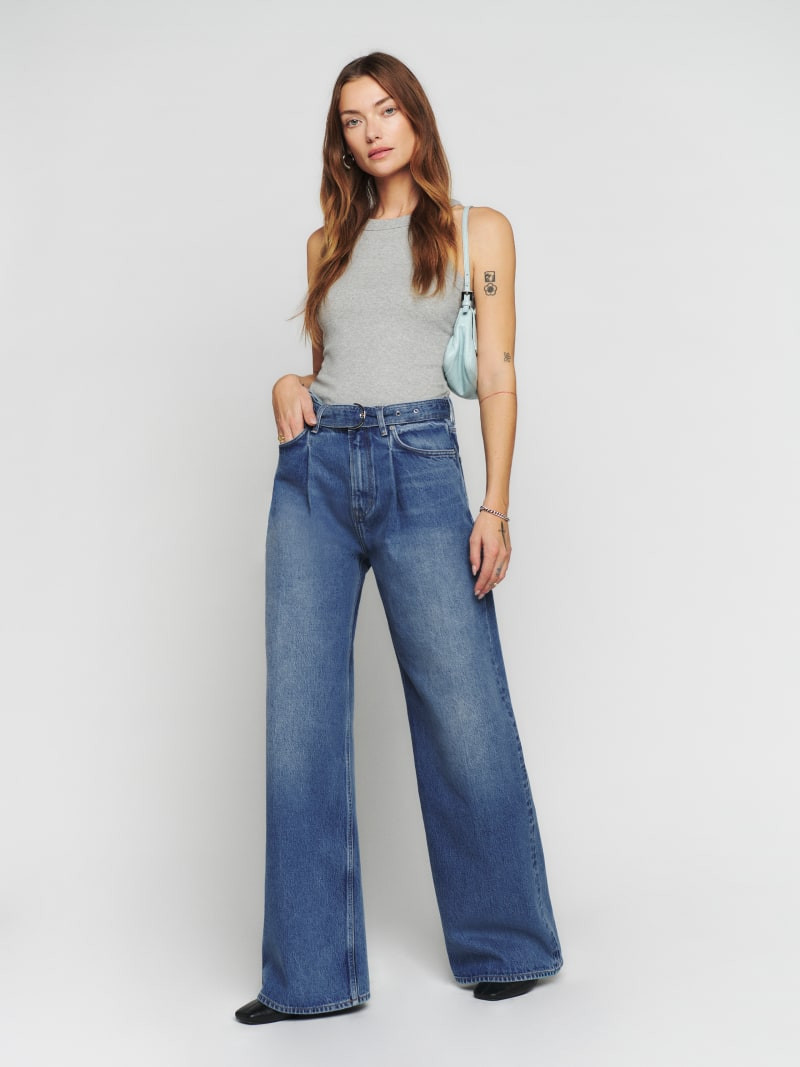 Dree Belted Baggy Wide Leg Jeans | Reformation (Global)
