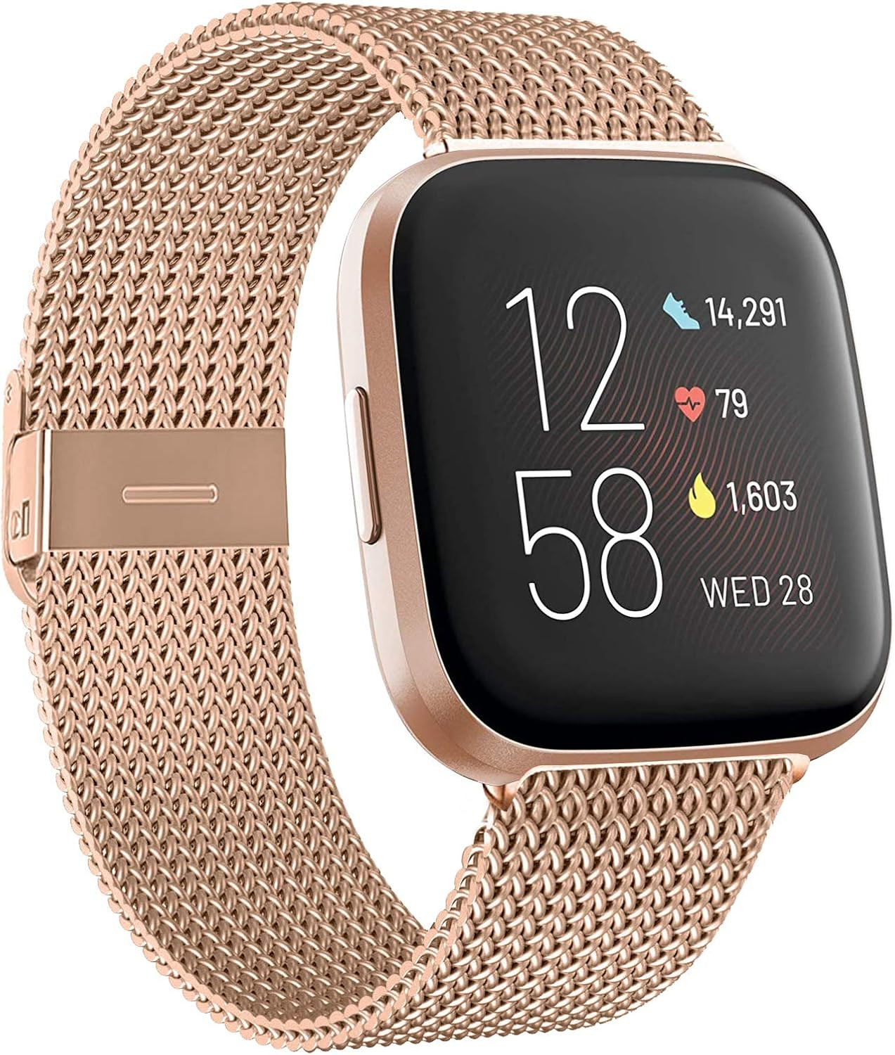 HAPAW Bands Compatible with Fitbit Versa/Versa 2, Women Men Metal Stainless Steel Replacement Spo... | Amazon (US)