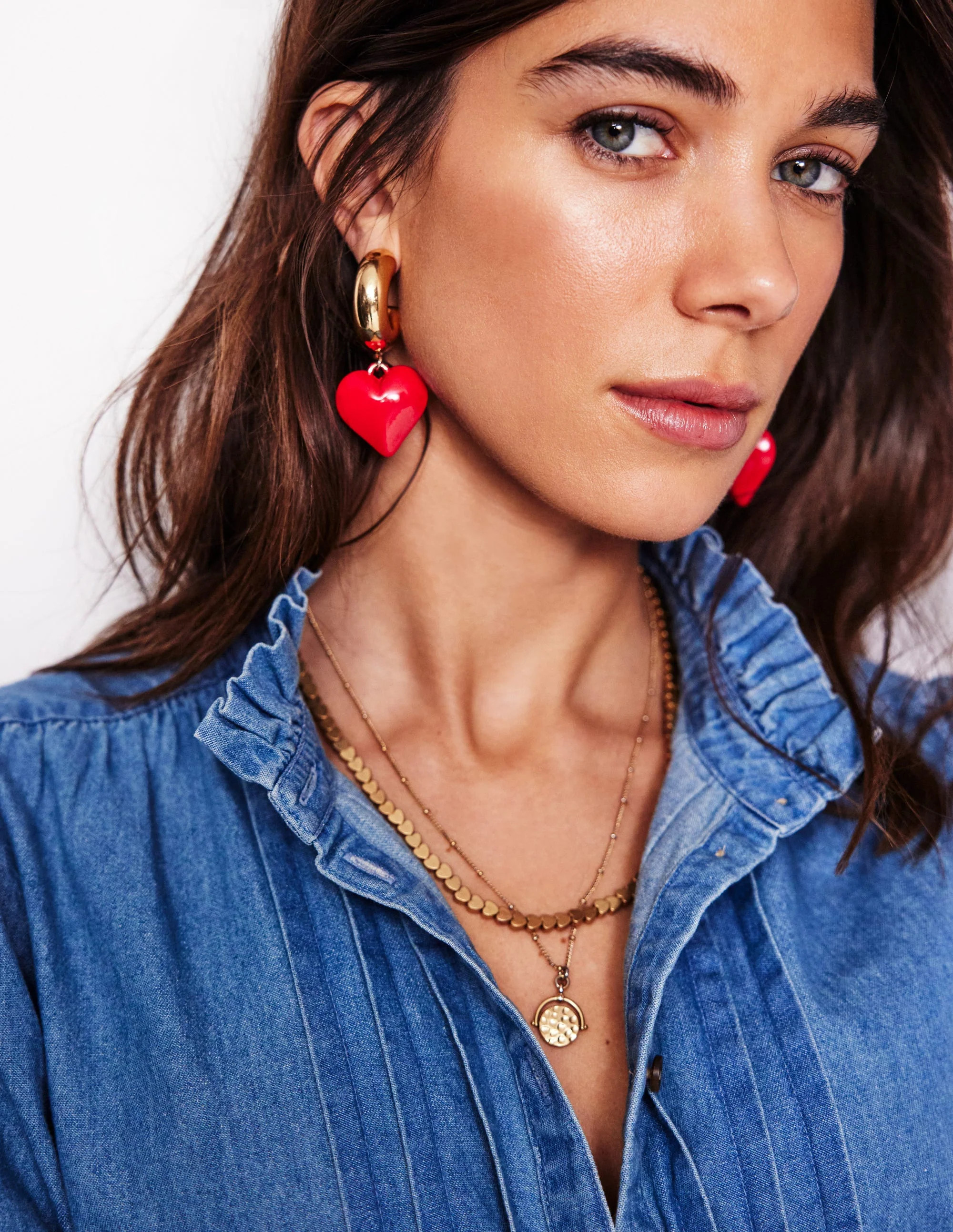 Chunky Heart Hoops-Red | Boden UK