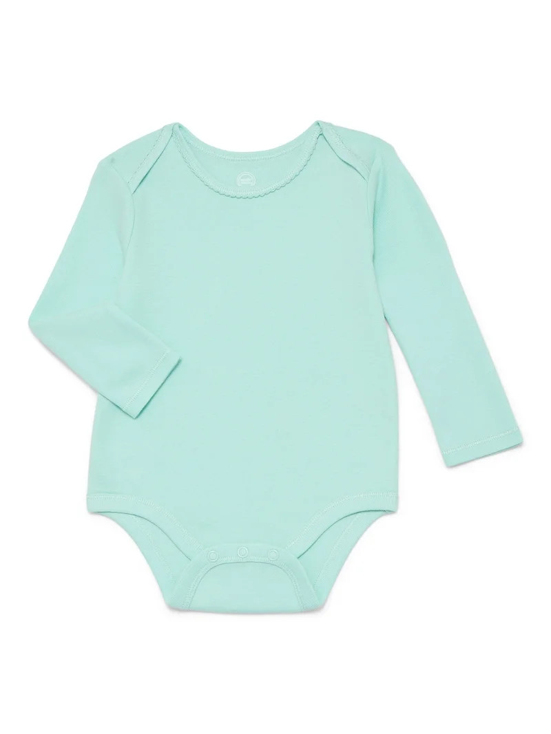 Wonder Nation Baby Girls Bodysuit with Long Sleeves, Sizes 0-24 Months | Walmart (US)