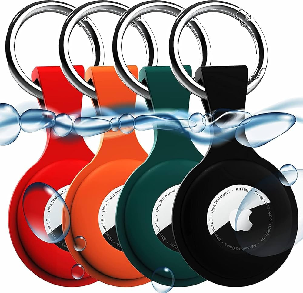4 Pack Waterproof Airtag Keychain Air Tag Holder - wanchel AirTag case with Anti-Lost Keychain, P... | Amazon (US)
