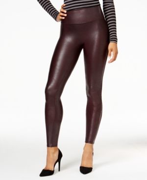 Spanx Women's Faux-Leather Tummy Control Leggings | Macys (US)