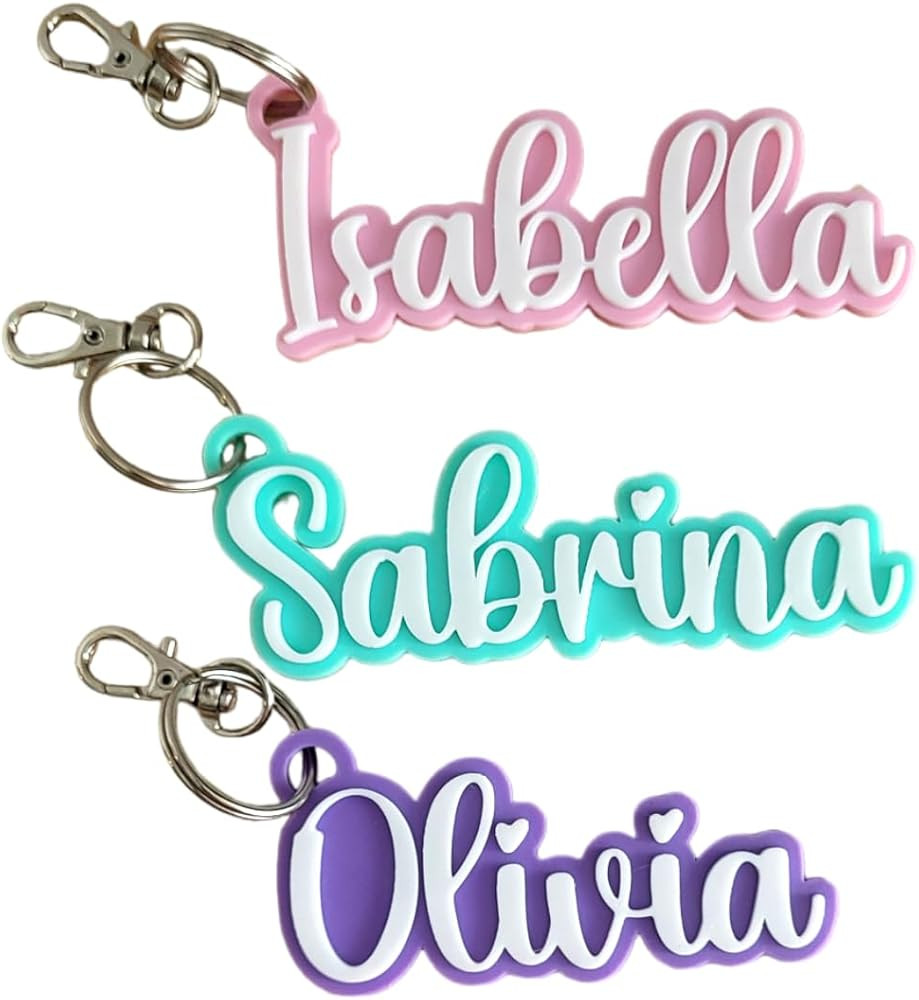 Custom Keychain, Personalized Backpack Keyring, Luggage Tag, Waterbottle Name Tag, Party Favors, ... | Amazon (US)