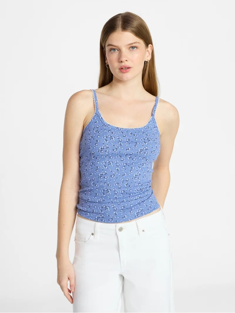 No Boundaries Pointelle Tank Top, Women's XXS-XXL | Walmart (US)