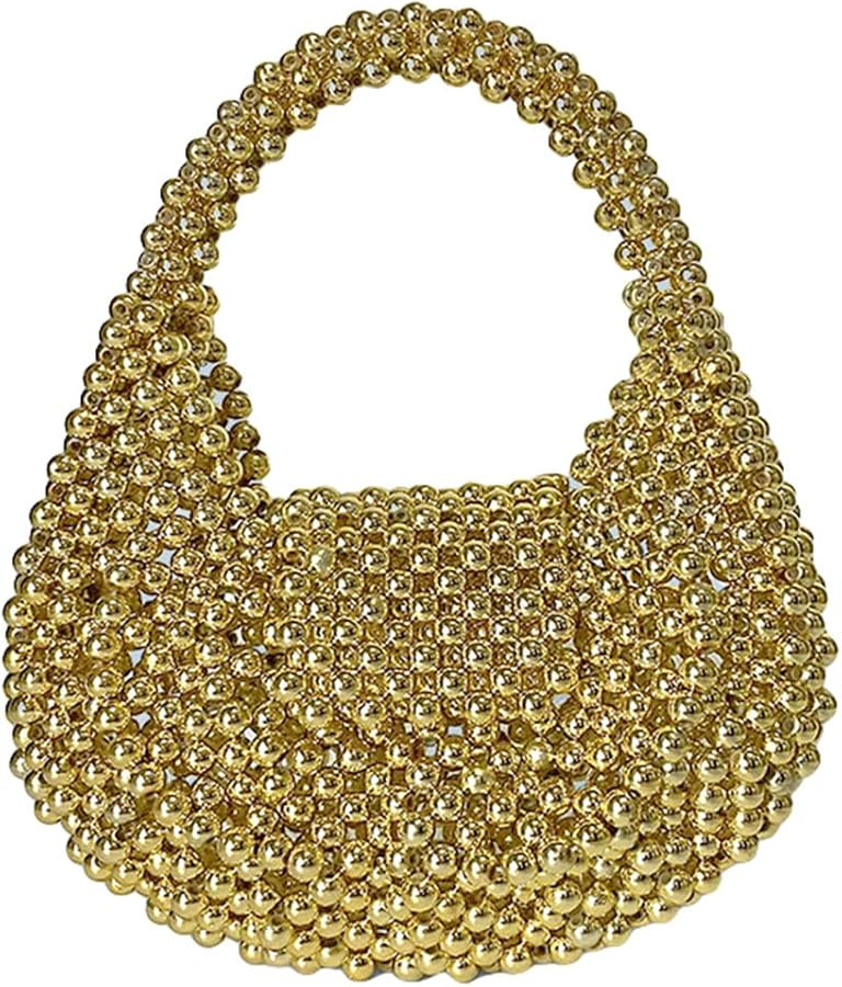 Beaded Clutch Purses for Women Sparkly Top-handle Bag Trendy Evening Bags Handmade Clutch Handbag... | Amazon (US)