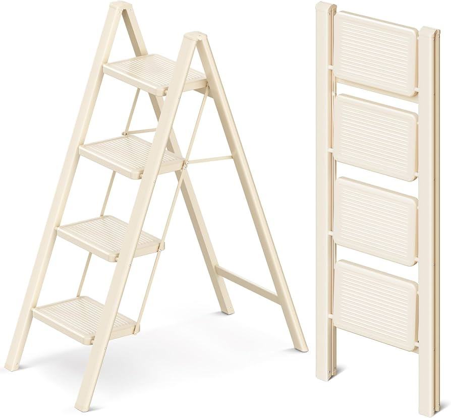 GameGem 4 Step Ladder Folding Step Stool with Wide Anti-Slip Pedal, 330LBS Capacity, Lightweight ... | Amazon (US)