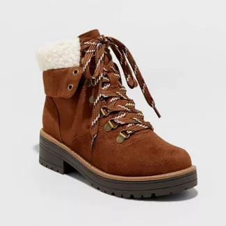 Women's Karissa Sherpa Cuff Boots - Universal Thread™ | Target
