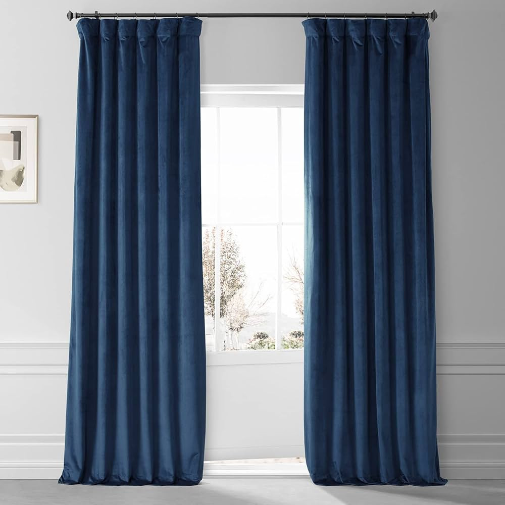 HPD HALF PRICE DRAPES Signature Plush Velvet Blackout Curtains for Bedroom (1 Panel), 50W X 108L ... | Amazon (US)