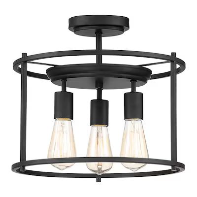 Quoizel Wolfeboro 3-Light 14-in Matte Black Semi-flush Mount Light Lowes.com | Lowe's