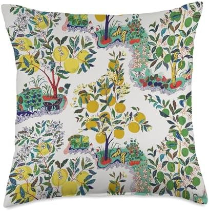 Boho Retro Fairytale Citrus Lemon Garden Throw Pillow | Amazon (US)