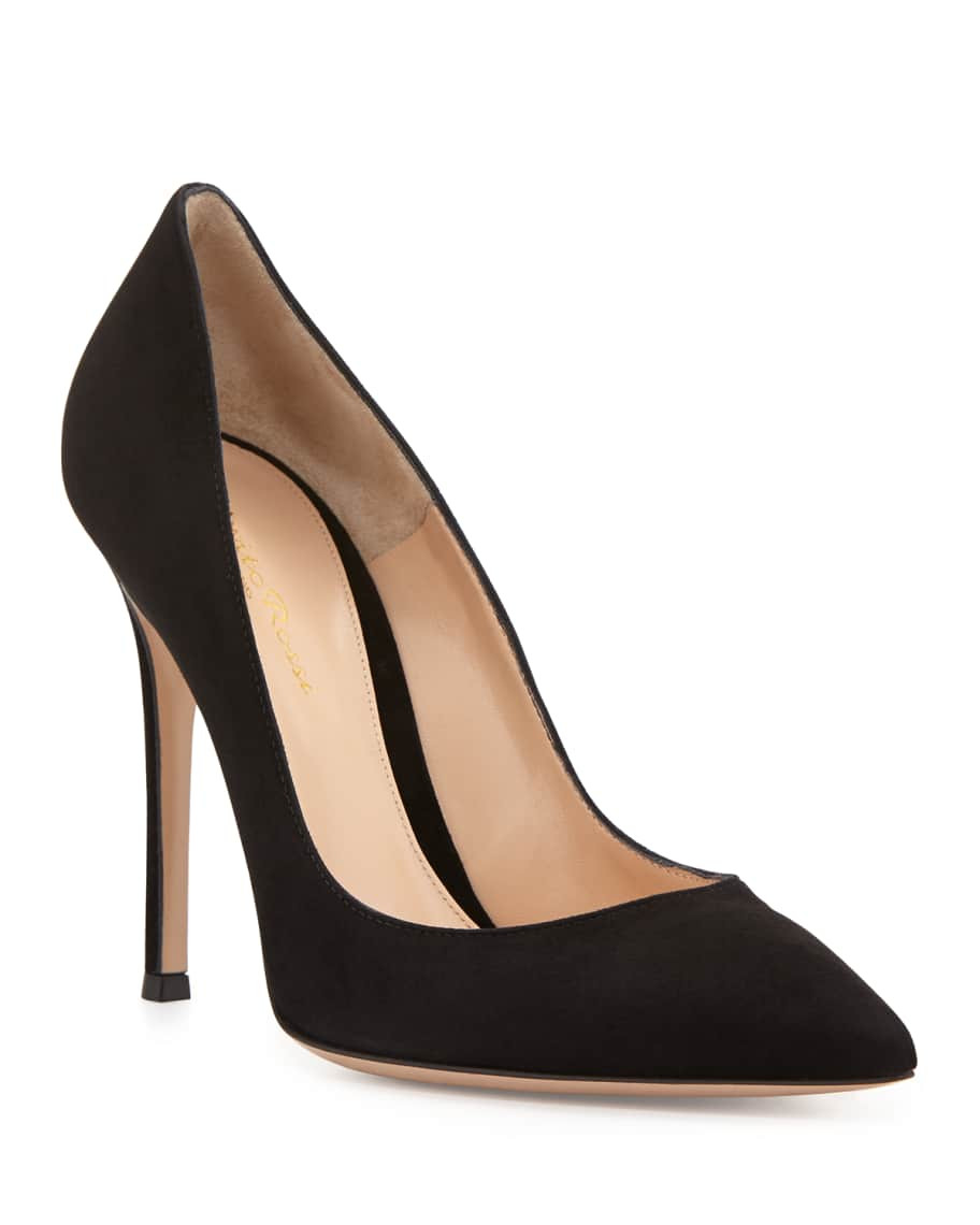 Gianvito Rossi Suede Point-Toe Pump | Neiman Marcus