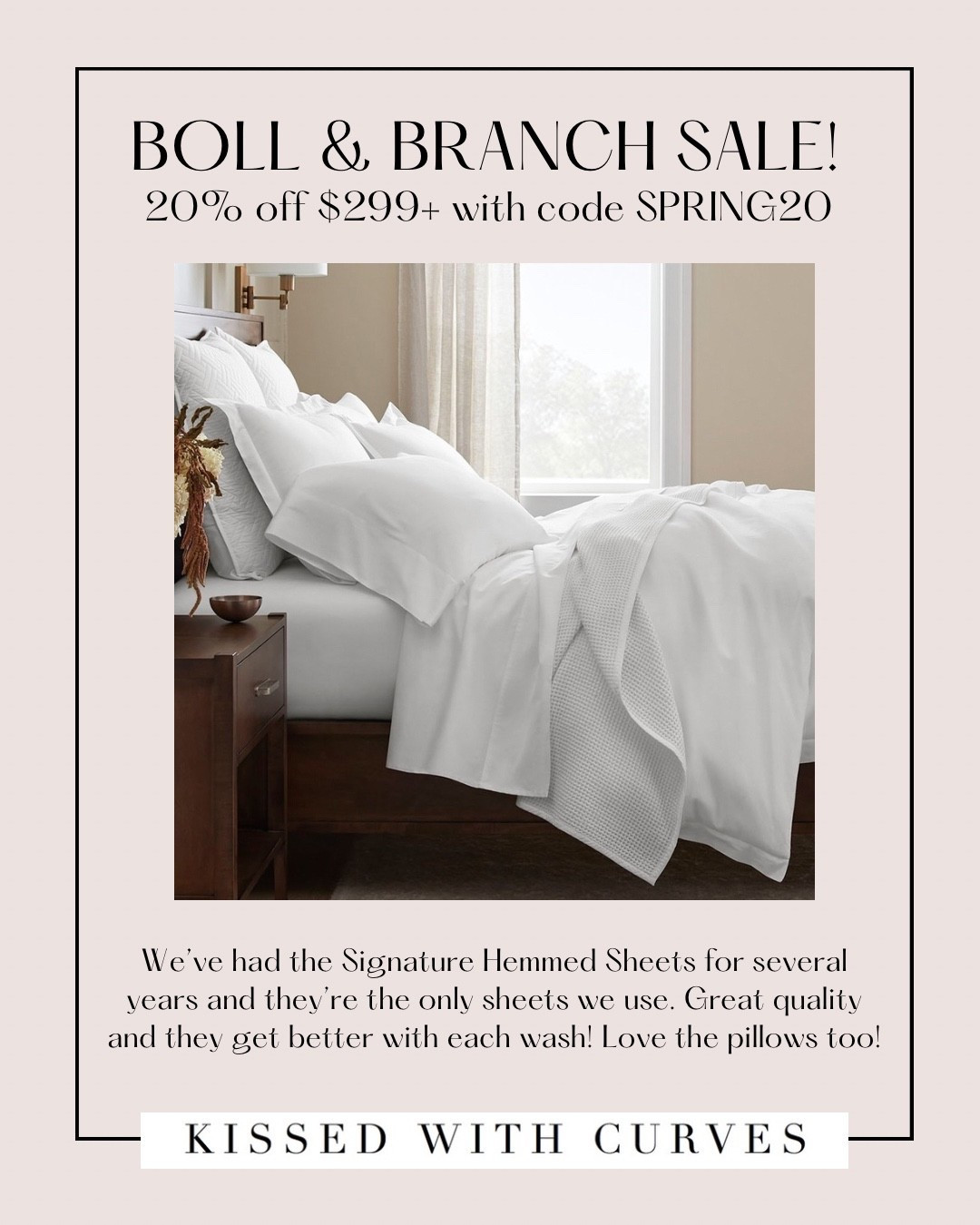 Boll & Branch Sale! 20% off your $299+ order with code SPRING20. We’ve had these sheets in our home for several years and they’re the only sheets we use. Great quality and they get better with each wash! We also have the pillows (in medium) and love them too! If you’re looking for new sheets or a nice gift for someone special, these are wonderful! Order while they’re on sale!

#LTKselfcare #LTKHome #LTKSaleAlert