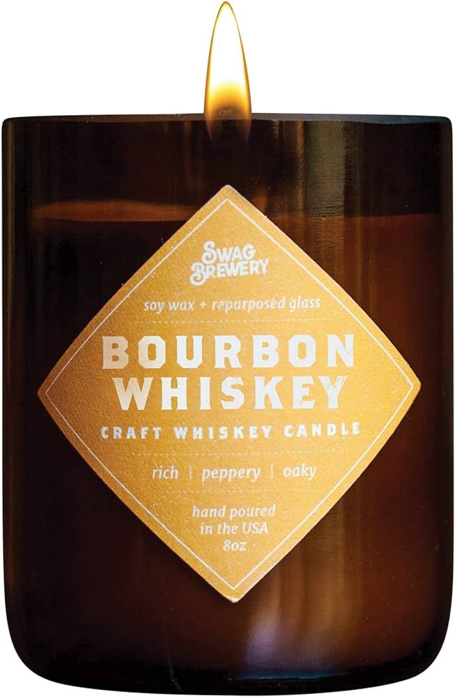 Bourbon Whiskey Brew Candle - Whiskey Gift, Guy Gift, Father's Day Gift - Scotch, Bourbon, Whisky... | Amazon (US)