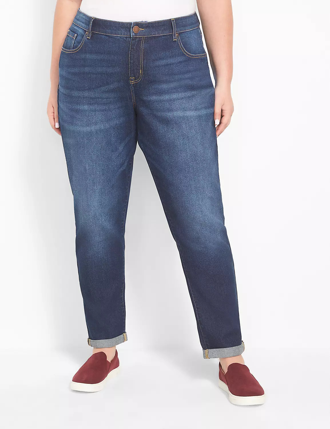 Signature Fit Boyfriend Jean - Dark Wash | LaneBryant | Lane Bryant (US)