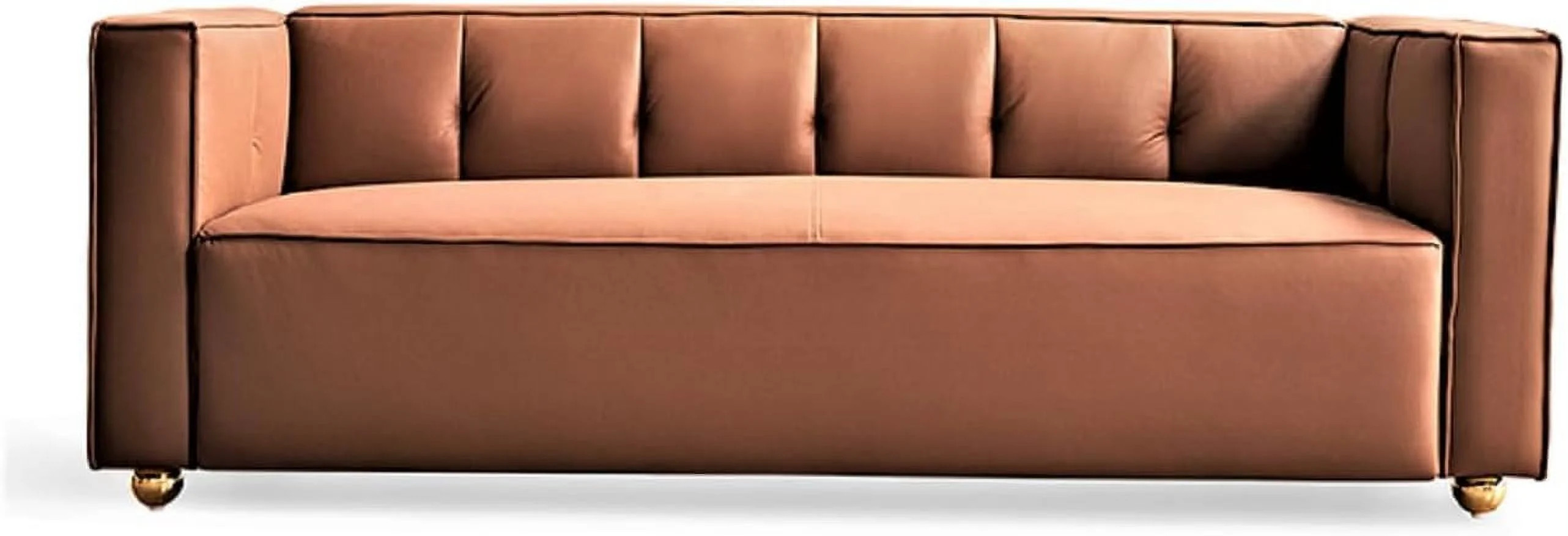 Velvet Sofa with Tufted Low Back Design, Elegant 3 Seater Couch - Walmart.com | Walmart (US)
