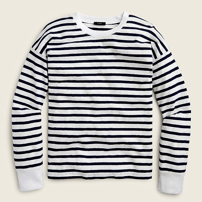 Long-sleeve slub cotton T-shirt in stripe | J. Crew US