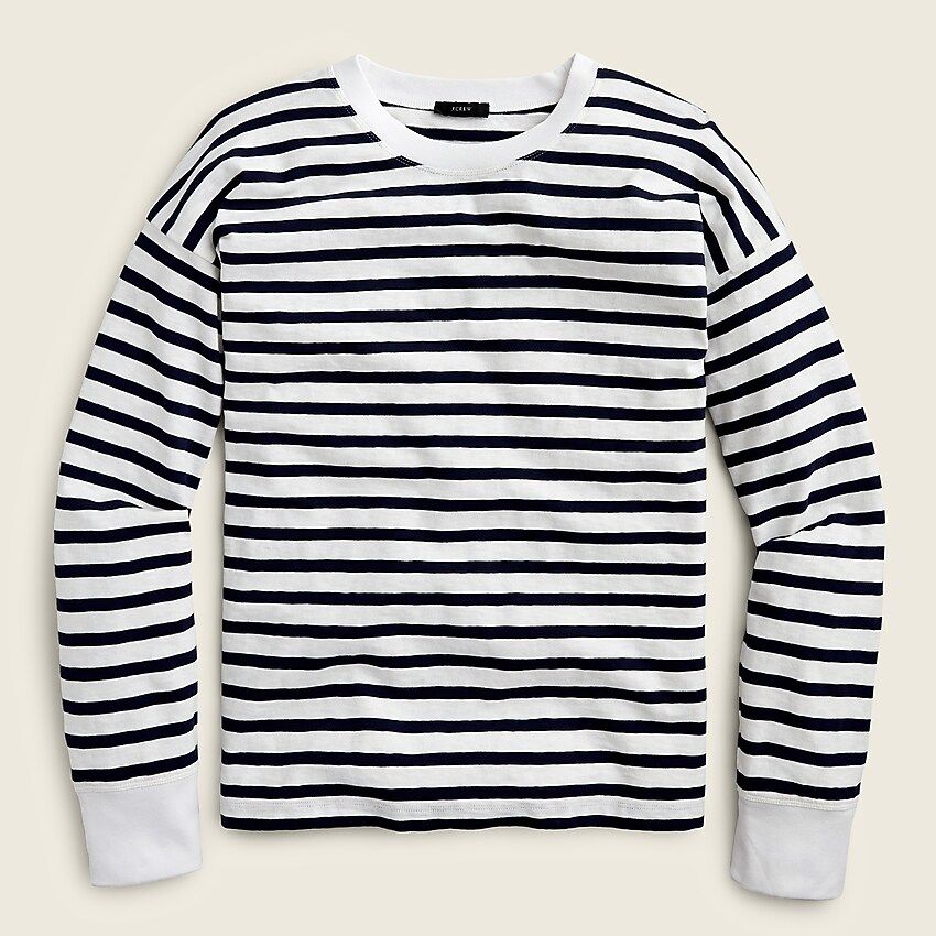Long-sleeve slub cotton T-shirt in stripe | J.Crew US
