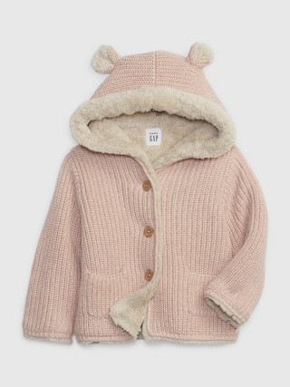 Baby Sherpa-Lined Bear Sweater | Gap (US)