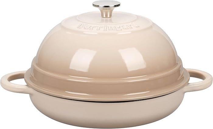 Cast Iron Enameled Dutch Oven Pot with Lid for Bread Baking, Bread Oven, 6 Quart, Latte | Amazon (US)