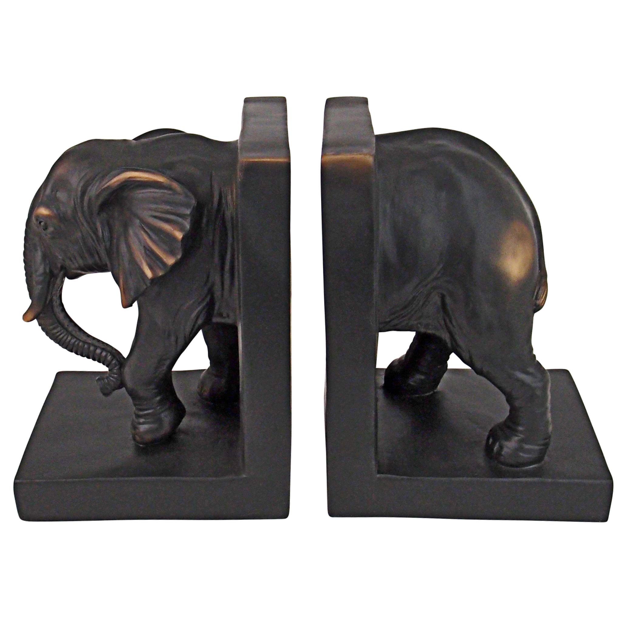 Design Toscano Elephant Bookends Statue, 7 Inch, Set of Two, Faux Bronze,QM2859800 | Amazon (US)