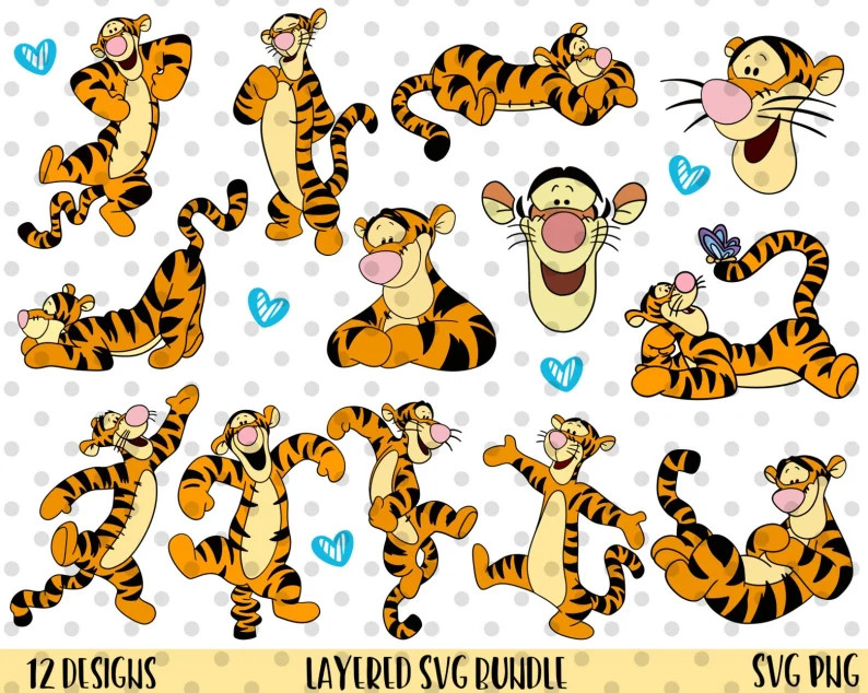 12pcs, LAYERED, Tigger SVG Bundle - Etsy | Etsy (US)