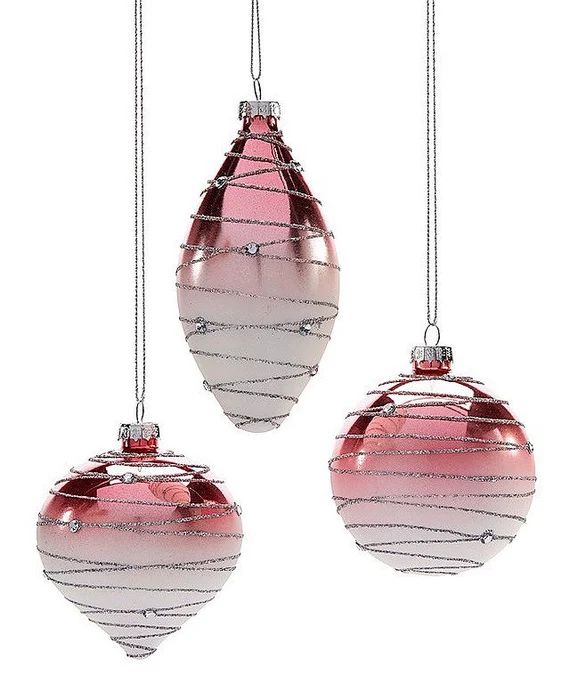 Glass Pink Christmas Holiday Tree Ornament Decorations With | Etsy | Etsy (US)