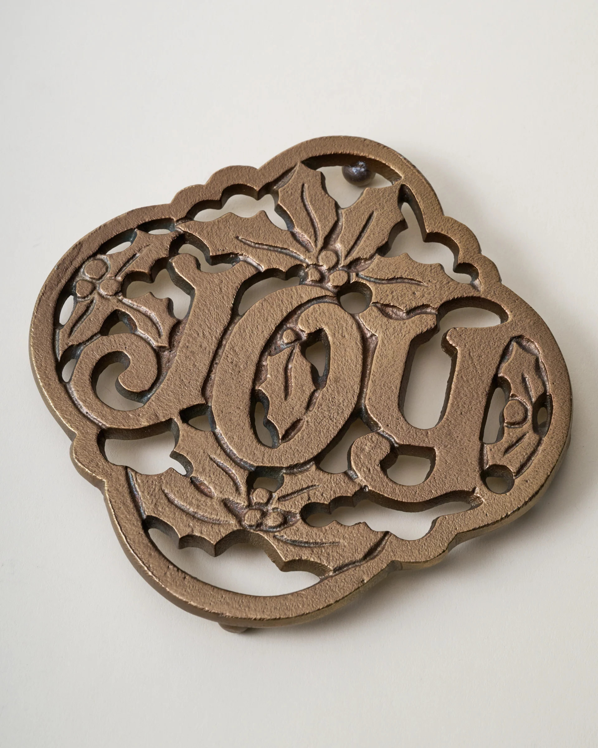 Cast Antique Brass Joy Trivet | Magnolia